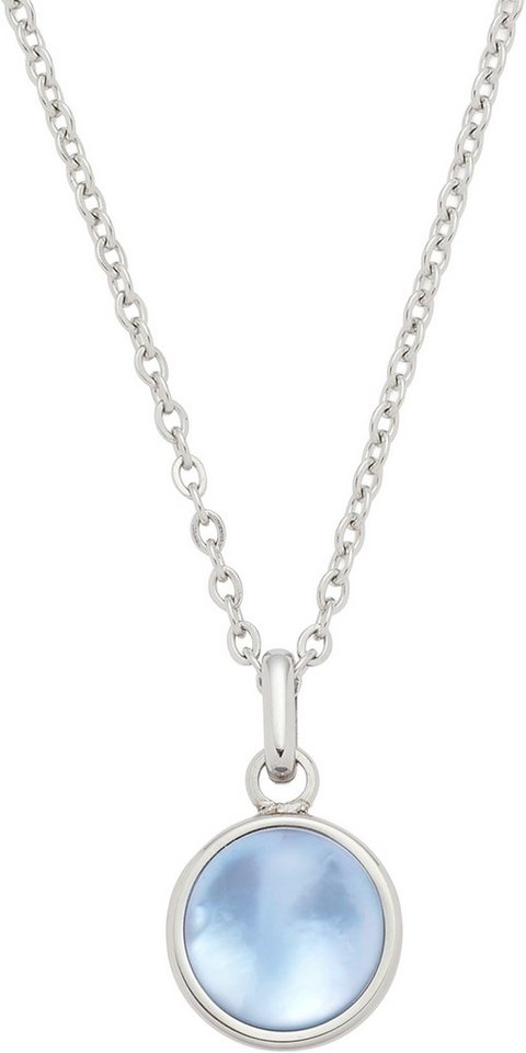 LEONARDO Kette mit Anhänger Halskette Bea grey blue, mit Glasstein - mit Perlmutt von LEONARDO
