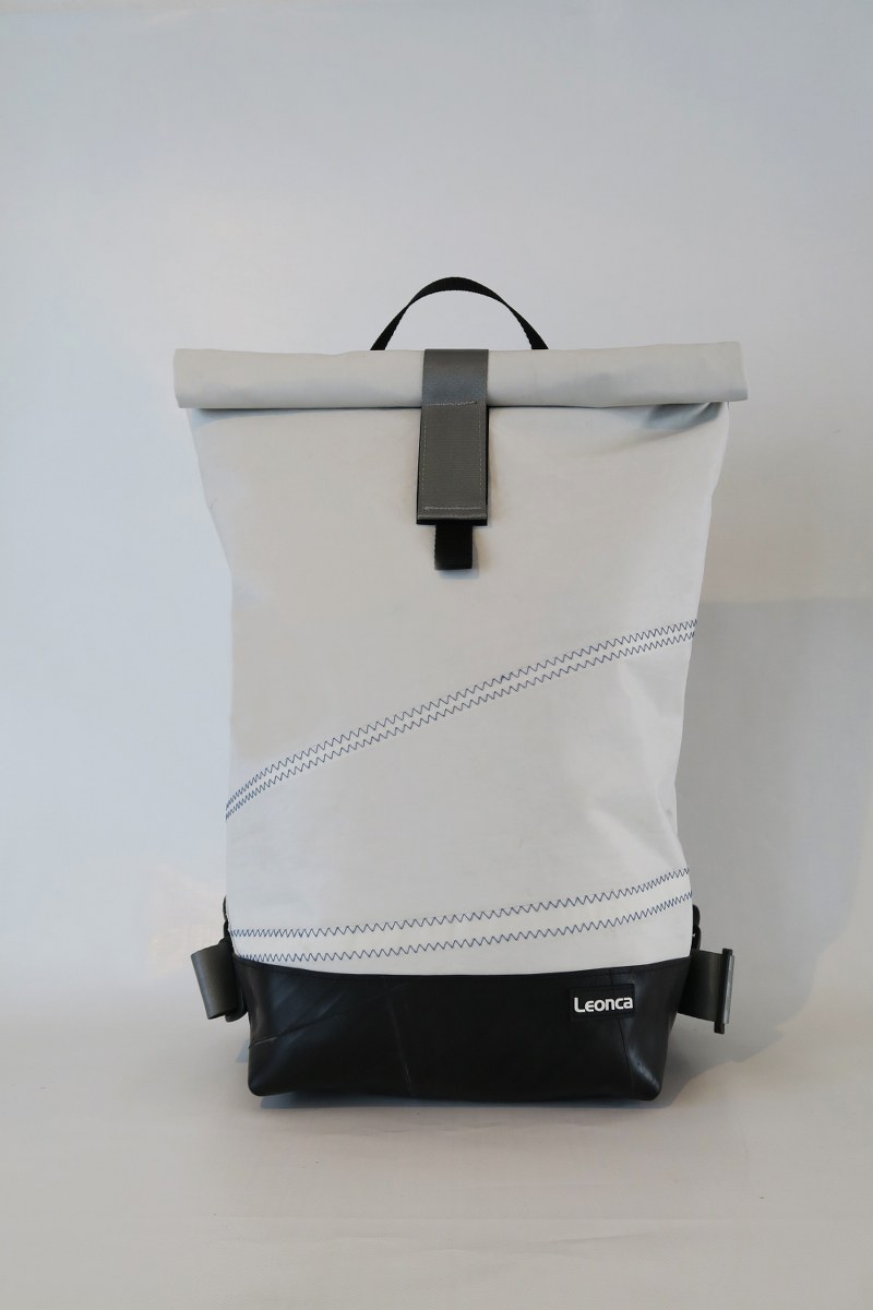 unisex Handtaschen weiss Rollrucksack Segel L 42 von LEONCA