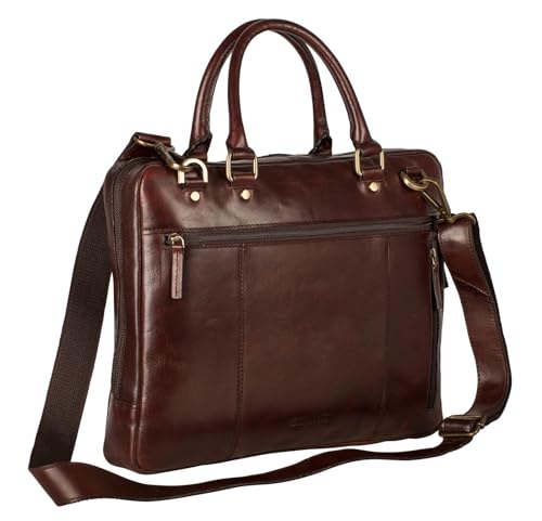 Leonhard Heyden Cambridge Zipped Briefcase 1 Compartment S Red Brown von Leonhard Heyden