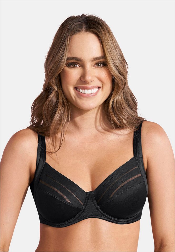 LEONISA Bügel-BH mit Spitzenstreifen und natürlichem Halt von LEONISA