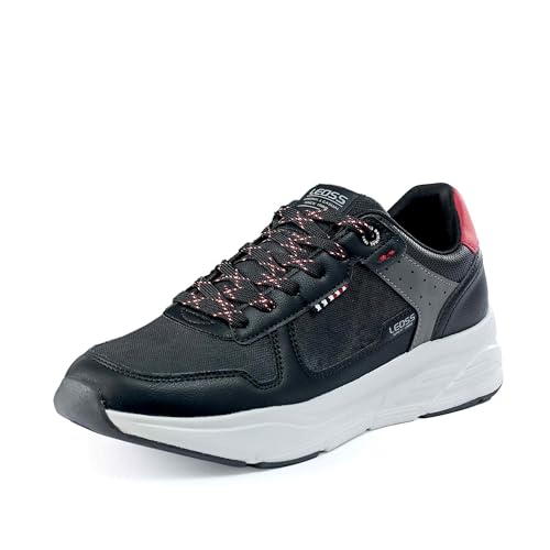 LEOSS ORIGINAL Boardschuhe Herren Freizeitschuhe Running Shoes Herrensneaker Outdoor Fitness Jogging Fashion Leichte Walkingschuhe Frizeitschuhe (Schwarz, 44 EU, MLE255335-1) von LEOSS ORIGINAL