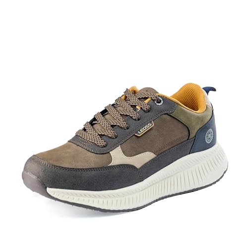 LEOSS ORIGINAL Halbschuhe Schnürhalbschuhe Herren Straßen Laufschuhe Herbst Turnschuhe rutschfest Freizeitschuhe Winter Sneaker für Walking (Dunkelgrün, 42 EU, MLE255337-15) von LEOSS ORIGINAL
