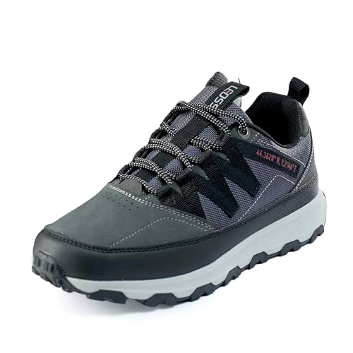LEOSS ORIGINAL Halbschuhe Schnürhalbschuhe Herren Straßen Laufschuhe Herbst Turnschuhe rutschfest Freizeitschuhe Winter Sneaker für Walking (Grau, 42 EU, MLE255070-5) von LEOSS ORIGINAL