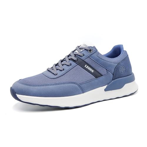 LEOSS ORIGINAL Herren Fitness Jogging Walkingschuhe Atmungsaktiv Casual Schuhe Classic Sneaker Leicht Walkingschuhe mit Schnürung Marineblau 42 EU von LEOSS ORIGINAL