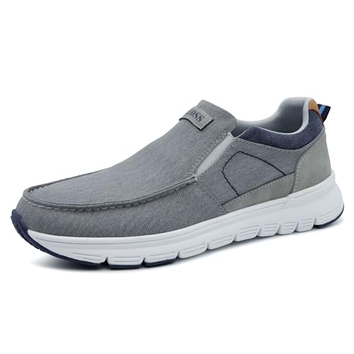 LEOSS ORIGINAL Schuhe Herren Ohne Schnürsenkel Sneaker Sommer Elegant, Grau, 41 EU von LEOSS ORIGINAL