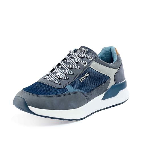 LEOSS ORIGINAL Herren Sneakers Klassische Freizeit Schuhe Classic Sneaker Business Lässige Sportschuhe Atmungsaktive Freizeitschuhe mit Schnürung Marineblau 45 EU von LEOSS ORIGINAL