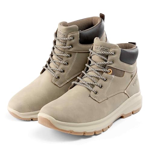 LEOSS ORIGINAL Herren Stiefel Klassische Winter Boots Bequem Leicht Stiefel Outdoor Stiefel Motorrad Schuhe Biker Freizeitschuhe MU1075-7 (KHAK,42) von LEOSS ORIGINAL