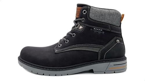 LEOSS ORIGINAL Herren Stiefeletten Klassische Winter Boots Bequem Leicht Stiefel Outdoor Stiefel Motorrad Schuhe Klassische Winter Boots Bequem Rutschfeste Winterstiefel MU9554-1 (BLAK,42) von LEOSS ORIGINAL