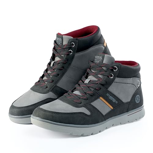 LEOSS ORIGINAL Herren Walkingschuhe Leicht Turnschuhe Casual Sportschuhe Vintage Hohe Sneakers Gym Atmungsaktiv Sneaker Laufschuhe, Schwarz, 40 EU von LEOSS ORIGINAL