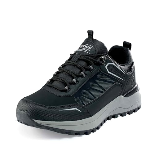 LEOSS ORIGINAL Laufschuhe Herren 43 Wanderschuhe Turnschuhe Bequeme Sneaker Leichte Straßenschuhe Fitnessschuhe Schnürschuhe Winter (Schwarz, 43 EU, MLE255077-1) von LEOSS ORIGINAL