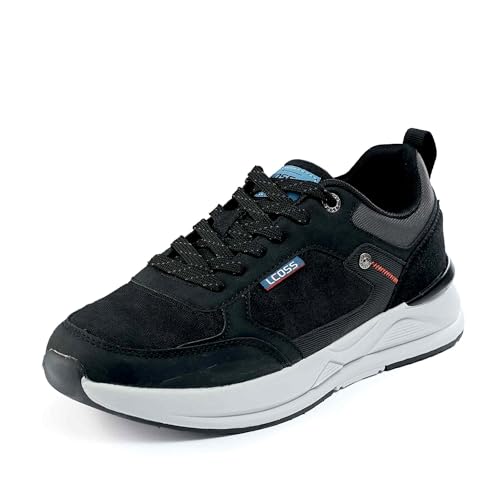 LEOSS ORIGINAL Leichte Laufschuhe Herren Wanderschuhe Freizeitschuhe Running Shoes Boardschuhe Turnschuhe rutschfeste Sneaker (Schwarz, 41 EU, MLE255075-1) von LEOSS ORIGINAL