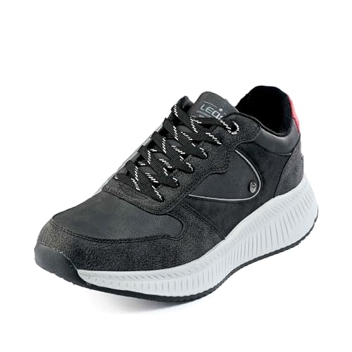 LEOSS ORIGINAL Leichte Laufschuhe Herren Wanderschuhe Freizeitschuhe Running Shoes Boardschuhe Turnschuhe rutschfeste Sneaker (Schwarz, 41 EU, MLE255336-1) von LEOSS ORIGINAL