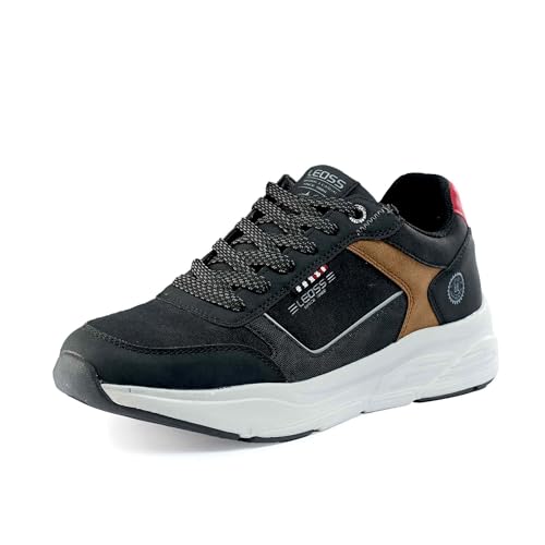 LEOSS ORIGINAL Leichte Laufschuhe Herren Wanderschuhe Freizeitschuhe Running Shoes Boardschuhe Turnschuhe rutschfeste Sneaker (Schwarz, 41 EU, MLE255340-1) von LEOSS ORIGINAL