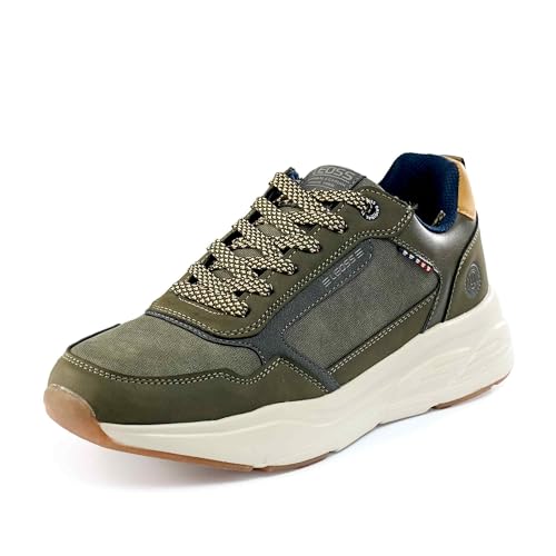 LEOSS ORIGINAL Leichte Walkingschuhe Herren Boardschuhe Sports Schuhe Boardschuhe Straßenschuhe Sneaker Freizeit Sportschuhe (Dunkelgrün, 41 EU, MLE255339-15) von LEOSS ORIGINAL