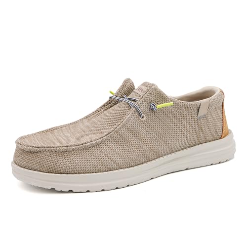 LEOSS ORIGINAL Mokassins für Herren, lässig, atmungsaktiv, mit Schnürung, beige, 42 EU von LEOSS ORIGINAL