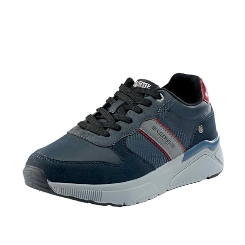 LEOSS ORIGINAL Running Shoes Herren Schnürschuhe Laufschuhe Boardschuhe Sneaker mit Schnür Turnschuhe Sportschuhe Classic Sneaker (Dunkelblau, 41 EU, MLE255068-3) von LEOSS ORIGINAL