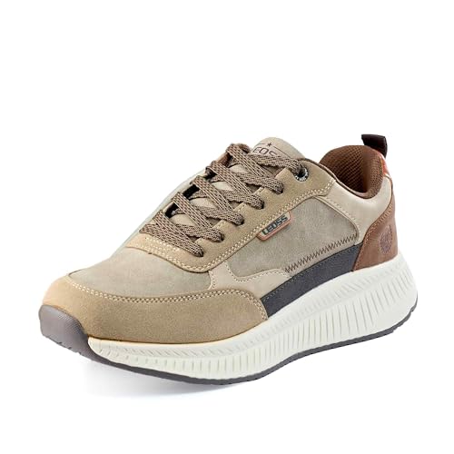 LEOSS ORIGINAL Sneaker Herren Schnürhalbschuhe Boardschuhe Laufschuhe Turnschuhe Freizeitschuhe Outdoor Tennis Schuhe Jogging (Khaki, 40 EU, MLE255337-8) von LEOSS ORIGINAL