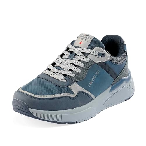 LEOSS ORIGINAL Sneaker Herren Straßenschuhe Turnschuhe Freizeitschuhe Laufschuhe Slip On Leichte Kunstleder Fitnessschuhe Joggingschuhe (Dunkelblau, 45 EU, MLE255069-3) von LEOSS ORIGINAL