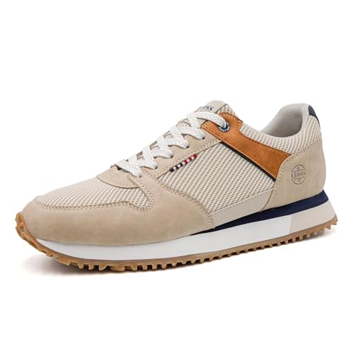 LEOSS ORIGINAL Sneaker für Herren, Sneaker, Herren, Laufschuhe und Sportschuhe, Herren, bequem, atmungsaktiv, leicht, beige, 42 EU von LEOSS ORIGINAL