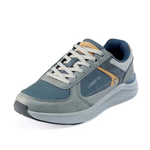 LEOSS ORIGINAL Sportschuhe Herren Wanderschuhe Leichte Laufschuhe Turnschuhe Freizeitschuhe Sneaker Running Tennis Schuhe Boardschuhe (Grau, 44 EU, MLE255067-5) von LEOSS ORIGINAL