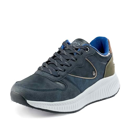 LEOSS ORIGINAL Turnschuhe Freizeitschuhe Herren Laufschuhe Denim Leinwandschuhe Sneakers Fashion Fitness Schuhe Boardschuhe (Dunkelblau, 42 EU, MLE255336-3) von LEOSS ORIGINAL