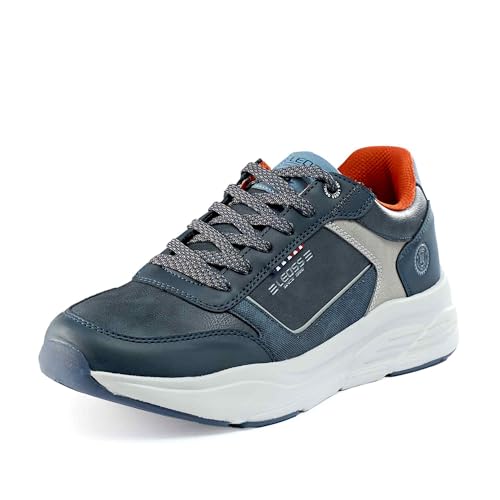 LEOSS ORIGINAL Turnschuhe Freizeitschuhe Herren Laufschuhe Denim Leinwandschuhe Sneakers Fashion Fitness Schuhe Boardschuhe (Dunkelblau, 42 EU, MLE255340-3) von LEOSS ORIGINAL