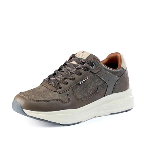LEOSS ORIGINAL Turnschuhe Herren Laufschuhe Leichte Freizeitschuhe Sneaker Tennis Schuhe Freizeit Boardschuhe Schnürschuhe (Braun, 44 EU, MLE255335-13) von LEOSS ORIGINAL
