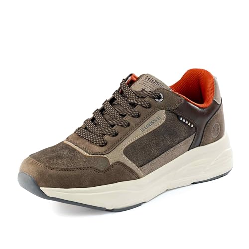 LEOSS ORIGINAL Turnschuhe Herren Laufschuhe Leichte Freizeitschuhe Sneaker Tennis Schuhe Freizeit Boardschuhe Schnürschuhe (Braun, 44 EU, MLE255339-13) von LEOSS ORIGINAL