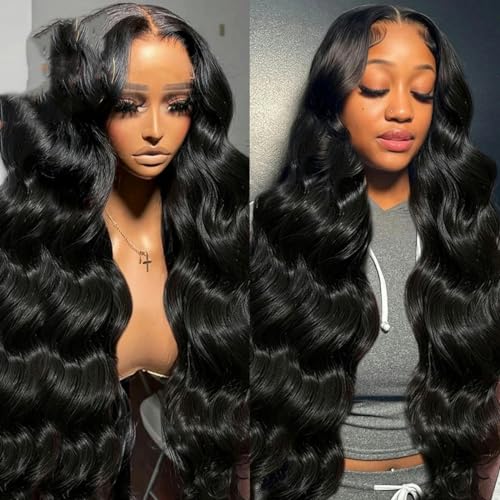 30 40 Zoll 13x6 HD Lace Frontal Perücke Echthaar 360 Brasilianische vorgezupfte Spitze für Frauen 13x4 Lace Front Perücken 4x4 5x5-13x6 HD Lace Wig-32inches-200 Dichte von LEPIZ