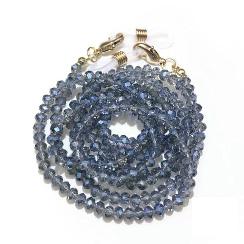 LEPIZ Handgefertigte, modische, galvanisierte Lesebrillenkette mit Perlen, Lanyard, Sonnenbrillenhalter für Damen, 3,0 mm, blau, 75 cm von LEPIZ