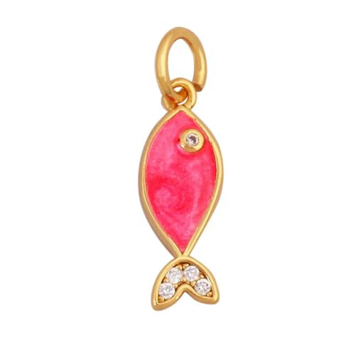 LEPIZ Trendy Ocean Jakobsmuschel Seestern Delfin Seepferdchen Charm Halskette Anhänger, Mehrfarbig Emaille Sommer Strand Urlaub Schmuck Versorgung K80-K807805K2-Rose von LEPIZ
