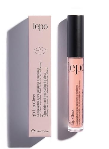 LEPO | 3D Lip Gloss, ultra-heller und pflegender Lipgloss, Nr. 01 Aprikose, mit Bio-Arganöl, Tsubaki-Öl und Mangobutter von LEPO