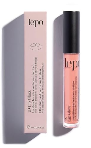 LEPO | 3D Lip Gloss, ultra-heller und pflegender Lipgloss, Nr. 02 Toffee mit Bio-Arganöl, Tsubaki-Öl und Mangobutter von LEPO