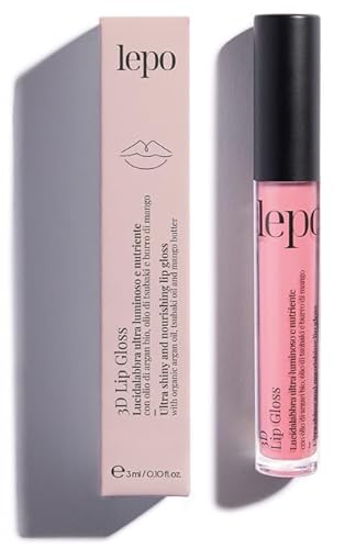 LEPO | 3D Lip Gloss, ultra-heller und pflegender Lipgloss, Nr. 03 Rosa Schokolade, mit Bio-Arganöl, Tsubaki-Öl und Mangobutter von LEPO