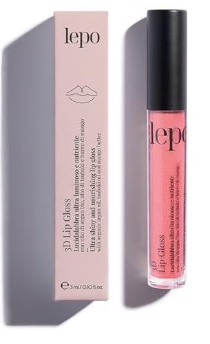 LEPO | 3D Lip Gloss, ultra-heller und pflegender Lipgloss, Nr. 04 Himbeere, mit Bio-Arganöl, Tsubaki-Öl und Mangobutter von LEPO