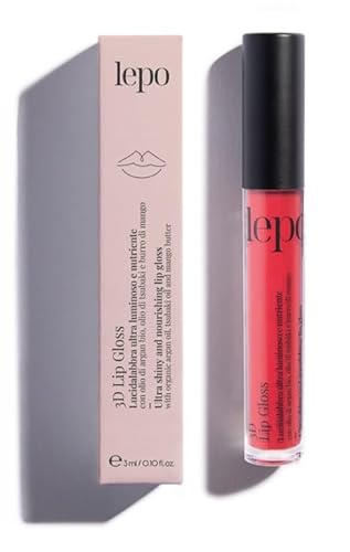 LEPO | 3D Lip Gloss, ultra-heller und pflegender Lipgloss, Nr. 05 Amarena, mit Bio-Arganöl, Tsubaki-Öl und Mangobutter von LEPO