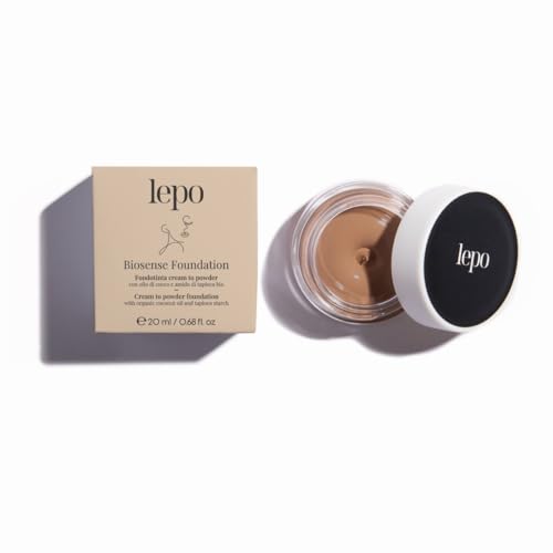 LEPO | Foundation Cream to Powder BioSense Nr. 03 Haselnuss, mit Kokosöl und Bio-Tapiokastärke, glatte und feuchtigkeitsspendende Haut den ganzen Tag von LEPO