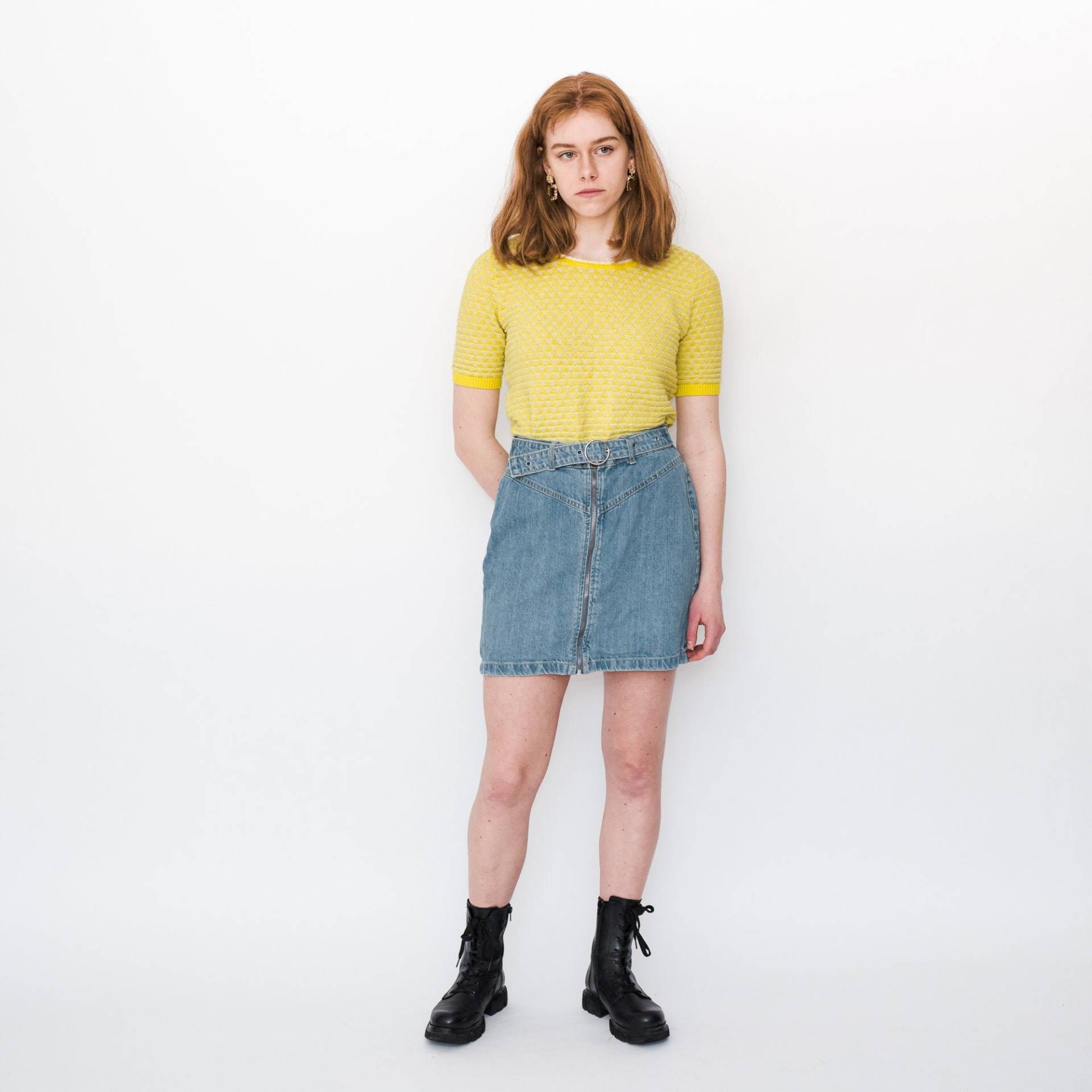 Vintage Skirt, 90S, Y2K, 00S - Vintage 90Er Jahre Denim Sommer Minirock in Blau von LEREAL