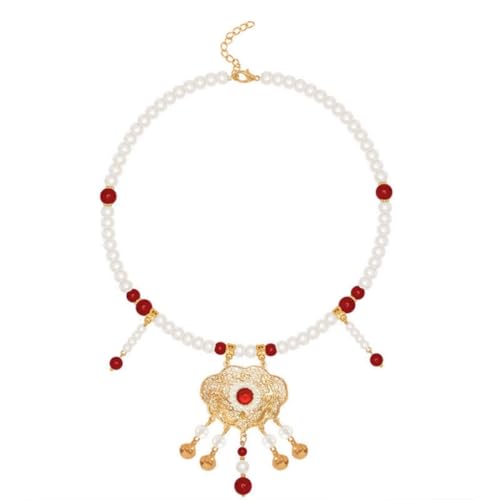 LERONO Halsketten, stilvolle chinesische Halskette mit antikem Glockenanhänger, aufwendig gearbeitetes Halsketten-Accessoire, perfekt für Hanfu-Enthusiasten, Metalllegierung, ABS-Harz von LERONO