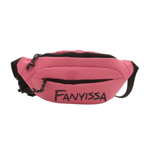 LERONO Modische Hüfttasche für Damen, mit verstellbarem Gürtel, Nylon, Umhängetasche, Schultertasche, Brusttaschen für einfache Lagerung, rose von LERONO