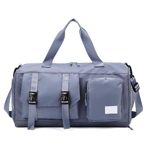 LERONO Sporttasche für Damen, Herren, Sporttasche mit Schuhfach, Reisetasche, Übernachtungstasche für Schwimmen, Basketball, Blau - Misty Blue von LERONO