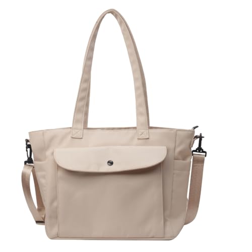 LERONO Taschen für Damen, 2024 Einkaufstasche, Schultertaschen, große Kapazität, Kuriertasche, Nylon, Crossbody-Tasche für Mädchen, Studenten, Schultasche, Handtasche, beige von LERONO