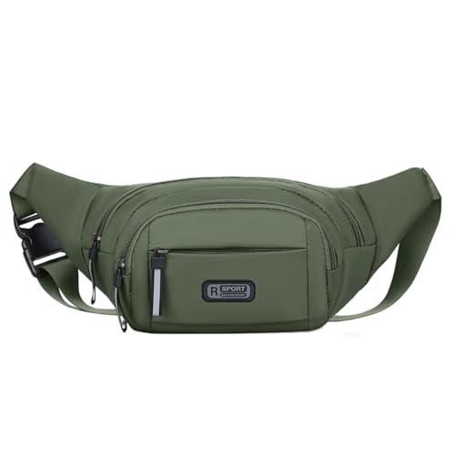 LERONO Taschen für Damen, Herren, Hüfttasche, multifunktionale Brusttasche mit verstellbarem Riemen, lässige Hüfttasche, Gürteltasche für Reisen, Wandern, grün von LERONO