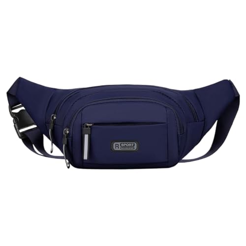 LERONO Taschen für Damen, Herren, Hüfttasche, multifunktionale Brusttasche mit verstellbarem Riemen, lässige Hüfttasche, Gürteltasche für Reisen, Wandern, marineblau von LERONO