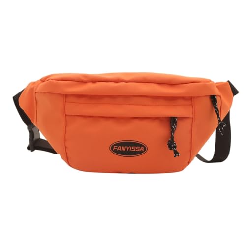 LERONO Taschen für Damen, Outdoor-Sport, Hüfttasche, Nylon, Umhängetasche, lässige Schultertasche, Brusttaschen zum Laufen und Radfahren, Orange von LERONO