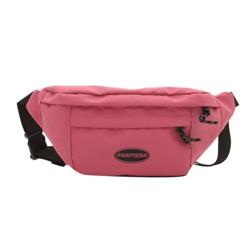 LERONO Taschen für Damen, Outdoor-Sport, Hüfttasche, Nylon, Umhängetasche, lässige Schultertasche, Brusttaschen zum Laufen und Radfahren, rose von LERONO