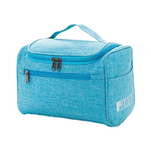 LERONO Taschen für Damen, tragbare Make-up-Tasche für Damen und Herren, mit Reißverschluss, Kulturbeutel, praktischer Organizer, große Kapazität, Mehrzweck-Kosmetiktasche, blau von LERONO