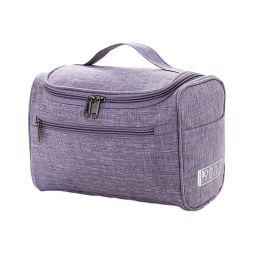 LERONO Taschen für Damen, tragbare Make-up-Tasche für Damen und Herren, mit Reißverschluss, Kulturbeutel, praktischer Organizer, große Kapazität, Mehrzweck-Kosmetiktasche, violett von LERONO