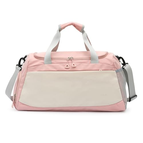 LERONO Taschen für Damen, vielseitige Sporttasche mit separaten Nass- und Trockenbereichen, Reise-Schultertaschen, ideal für Fitnessstudio, Schwimmen und Camping, rose von LERONO