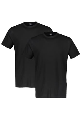 LERROS Herren Doppelpack Rundhalsausschnitt T-Shirt, Schwarz, L EU von LERROS